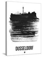 Dusseldorf Skyline Brush Stroke - Black-NaxArt-Stretched Canvas
