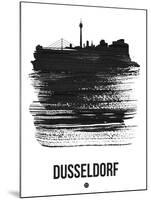 Dusseldorf Skyline Brush Stroke - Black-NaxArt-Mounted Art Print