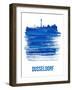 Dusseldorf Skyline Brush Stroke - Blue-NaxArt-Framed Art Print