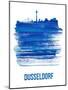 Dusseldorf Skyline Brush Stroke - Blue-NaxArt-Mounted Art Print