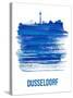 Dusseldorf Skyline Brush Stroke - Blue-NaxArt-Stretched Canvas