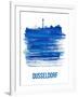 Dusseldorf Skyline Brush Stroke - Blue-NaxArt-Framed Art Print