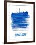 Dusseldorf Skyline Brush Stroke - Blue-NaxArt-Framed Art Print