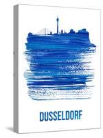 Dusseldorf Skyline Brush Stroke - Blue-NaxArt-Stretched Canvas