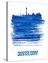 Dusseldorf Skyline Brush Stroke - Blue-NaxArt-Stretched Canvas