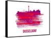 Dusseldorf Skyline Brush Stroke - Red-NaxArt-Framed Stretched Canvas