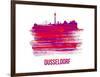 Dusseldorf Skyline Brush Stroke - Red-NaxArt-Framed Art Print