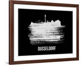 Dusseldorf Skyline Brush Stroke - White-NaxArt-Framed Art Print