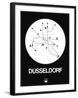 Dusseldorf White Subway Map-NaxArt-Framed Art Print