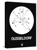 Dusseldorf White Subway Map-NaxArt-Stretched Canvas