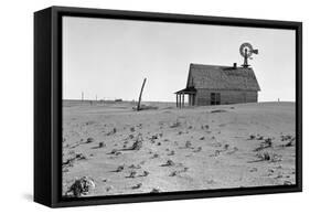 Dust Bowl Farm-Dorothea Lange-Framed Stretched Canvas