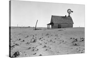 Dust Bowl Farm-Dorothea Lange-Stretched Canvas