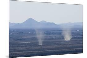 Dust Devils Twirl in the Desert Along the Mexico Border, Southern New Mexico-null-Mounted Photographic Print