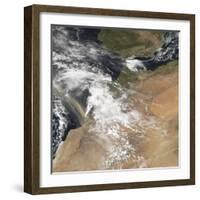 Dust Plumes Blowing Off the Moroccan Coast-Stocktrek Images-Framed Photographic Print