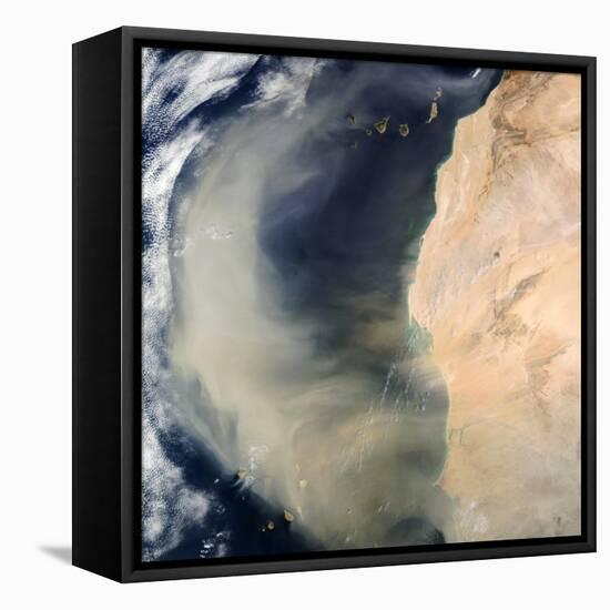 Dust Storm Over the Cape Verde Islands-PLANETOBSERVER-Framed Stretched Canvas