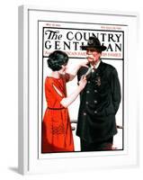 "Dusting Off Grandfather's Uniform," Country Gentleman Cover, May 26, 1923-J.F. Kernan-Framed Giclee Print