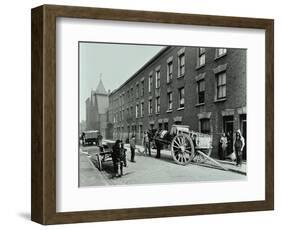 Dustmen and Dust Cart in Beckett Street, Camberwell, London, 1903-null-Framed Photographic Print