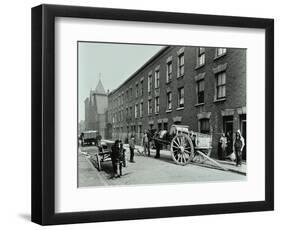Dustmen and Dust Cart in Beckett Street, Camberwell, London, 1903-null-Framed Photographic Print
