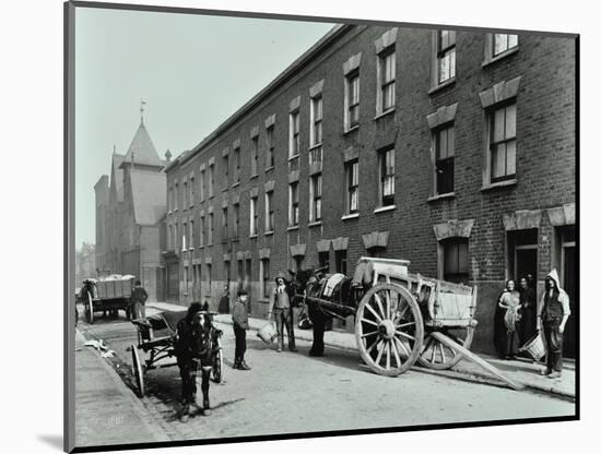 Dustmen and Dust Cart in Beckett Street, Camberwell, London, 1903-null-Mounted Photographic Print