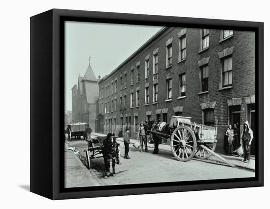 Dustmen and Dust Cart in Beckett Street, Camberwell, London, 1903-null-Framed Stretched Canvas