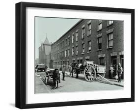 Dustmen and Dust Cart in Beckett Street, Camberwell, London, 1903-null-Framed Premium Photographic Print