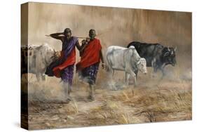 Dusty Cattle Drive-Trevor V. Swanson-Stretched Canvas