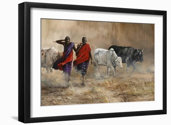 Dusty Cattle Drive-Trevor V. Swanson-Framed Giclee Print