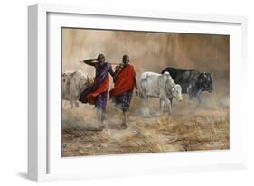 Dusty Cattle Drive-Trevor V. Swanson-Framed Giclee Print