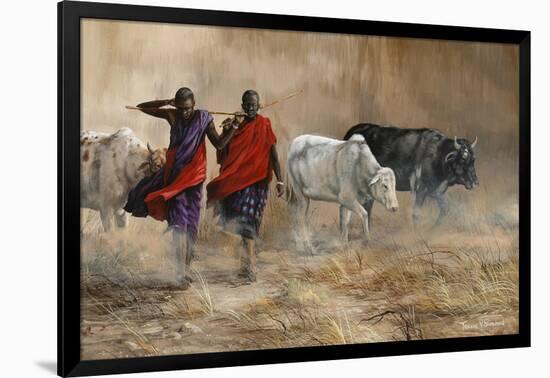 Dusty Cattle Drive-Trevor V. Swanson-Framed Giclee Print