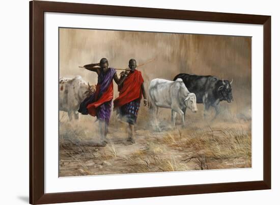 Dusty Cattle Drive-Trevor V. Swanson-Framed Giclee Print