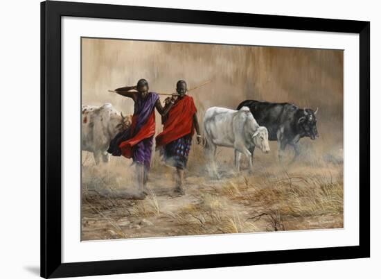 Dusty Cattle Drive-Trevor V. Swanson-Framed Giclee Print