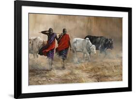 Dusty Cattle Drive-Trevor V. Swanson-Framed Giclee Print