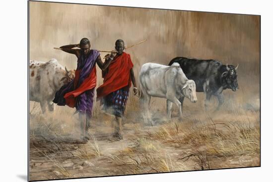 Dusty Cattle Drive-Trevor V. Swanson-Mounted Giclee Print