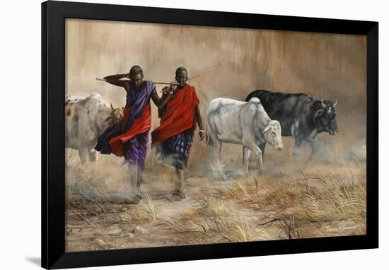 Dusty Cattle Drive-Trevor V. Swanson-Framed Giclee Print