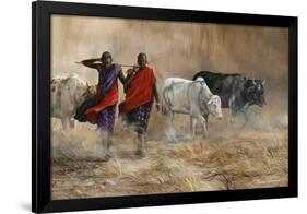 Dusty Cattle Drive-Trevor V. Swanson-Framed Giclee Print
