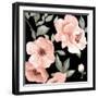 Dusty Rose on Black I-Patricia Pinto-Framed Art Print