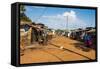 Dusty Village on the Nile Near Jinja, Uganda, East Africa, Africa-Michael-Framed Stretched Canvas