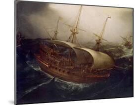 Dutch Battleship in a Storm-Hendrick Cornelisz. Vroom-Mounted Giclee Print