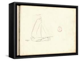 Dutch Boat (Pencil on Paper)-Claude Monet-Framed Stretched Canvas