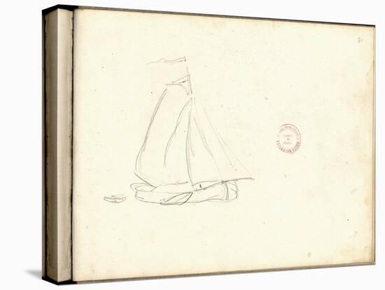 Dutch Boat (Pencil on Paper)-Claude Monet-Stretched Canvas