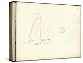 Dutch Boat (Pencil on Paper)-Claude Monet-Stretched Canvas