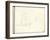 Dutch Boat (Pencil on Paper)-Claude Monet-Framed Giclee Print