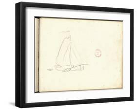 Dutch Boat (Pencil on Paper)-Claude Monet-Framed Giclee Print