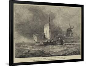 Dutch Boats on the Maas, Running for Rotterdam-Walter William May-Framed Giclee Print