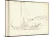 Dutch Boats with Crew (Pencil on Paper)-Claude Monet-Stretched Canvas