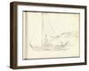 Dutch Boats with Crew (Pencil on Paper)-Claude Monet-Framed Giclee Print