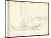 Dutch Boats with Crew (Pencil on Paper)-Claude Monet-Mounted Giclee Print