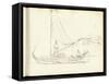 Dutch Boats with Crew (Pencil on Paper)-Claude Monet-Framed Stretched Canvas