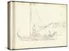 Dutch Boats with Crew (Pencil on Paper)-Claude Monet-Stretched Canvas