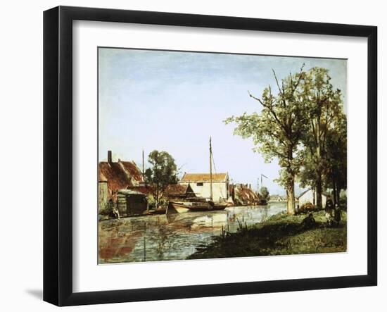 Dutch Canal Scene-Johan-Barthold Jongkind-Framed Giclee Print